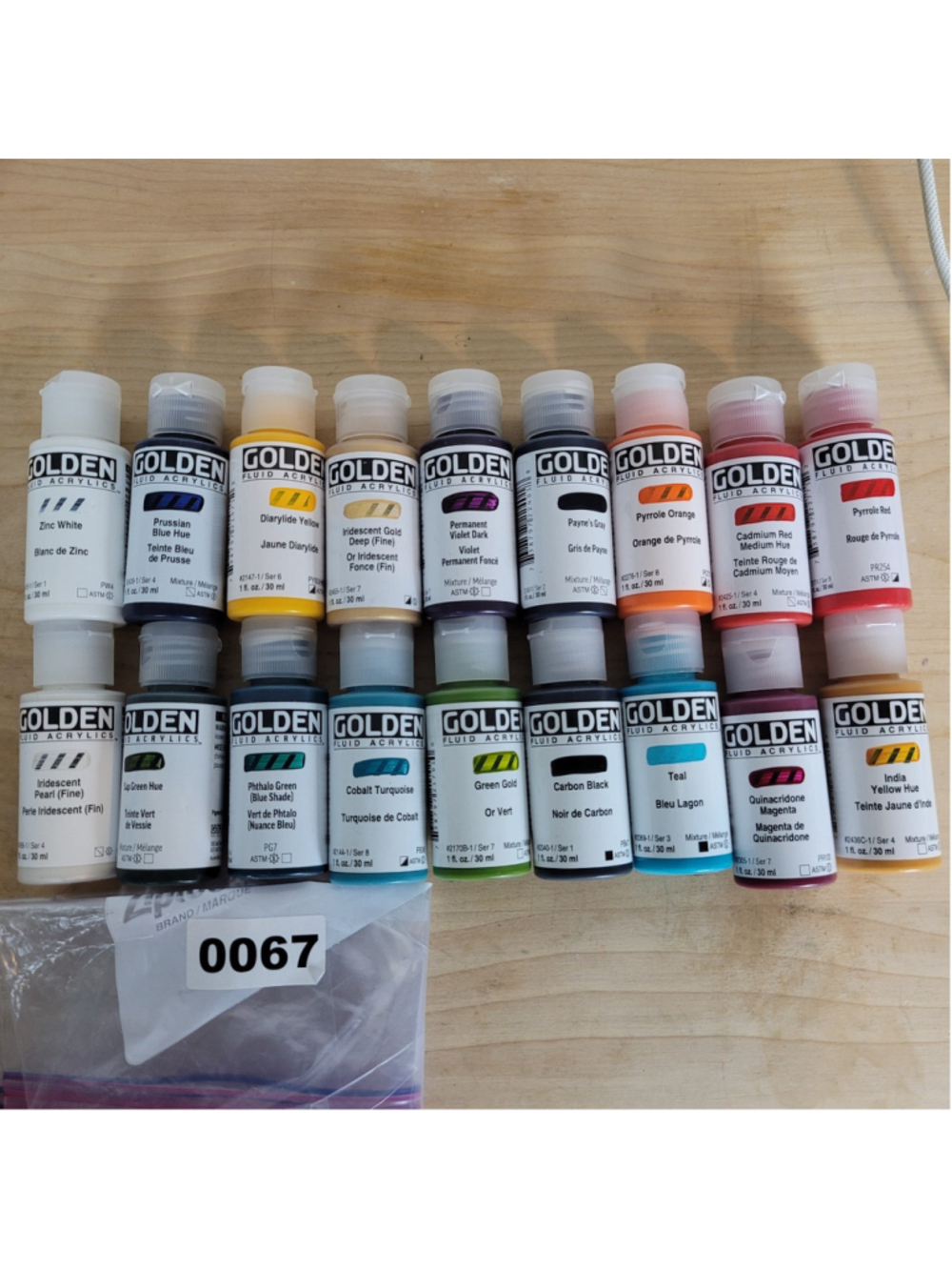 #67 Golden Fluid Acrylics 1 fl. oz/30 ml Lot Of 18 Sealed No Duplicates New!!